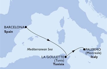MSC Meraviglia - Španělsko, Tunisko, Itálie (z Barcelony)