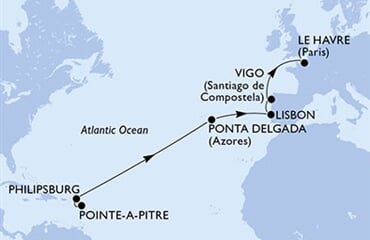 MSC Meraviglia - Guadeloupe, Nizozemské Antily, Portugalsko, Španělsko, Francie (Pointe-a-Pitre)
