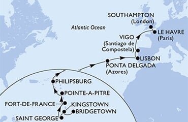 MSC Meraviglia - Barbados, Sv.Vincenc a Grenadiny, Grenada, Martinik, Guadeloupe, ... (Bridgetown)