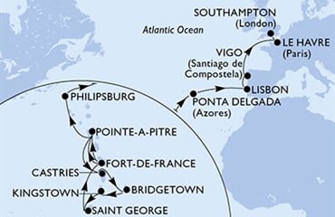 MSC Meraviglia - Martinik, Guadeloupe, Sv.Lucie, Barbados, Sv.Vincenc a Grenadiny, ... (Fort-de-France)