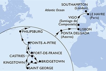 MSC Meraviglia - Guadeloupe, Sv.Lucie, Barbados, Sv.Vincenc a Grenadiny, Grenada, ... (Pointe-a-Pitre)