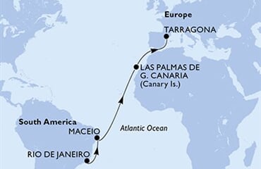 MSC Splendida - Brazílie, Španělsko (z Rio de Janeira)