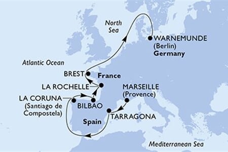 MSC MAGNIFICA - Franciaország, Spanyolország, Németország (a Marseille-ből)