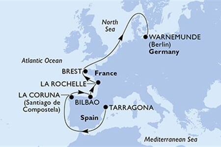 MSC MAGNIFICA - Spanyolország, Franciaország, Németország (a Tarragona-ból)