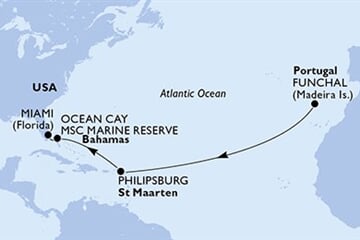 MSC POESIA - Portúgalia, Holland Antillák, Bahamaszigetek, Amerikai Egyesült Államok (a Funchal-ból)