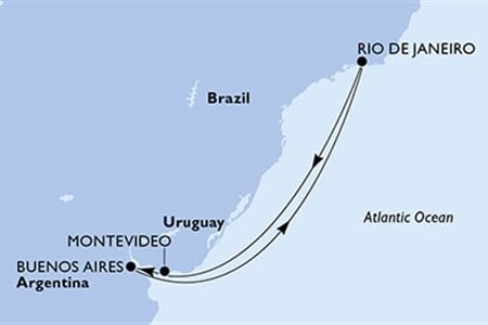 MSC SPLENDIDA - Brazília, Uruguay, Argentína (a Rio de Janeiro-ből)