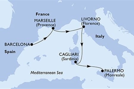 MSC SPLENDIDA - Španělsko, Francie, Itálie (z Barcelony)