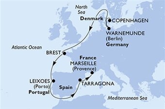 MSC Magnifica - Dánsko, Německo, Francie, Portugalsko, Španělsko (z Kodaně)