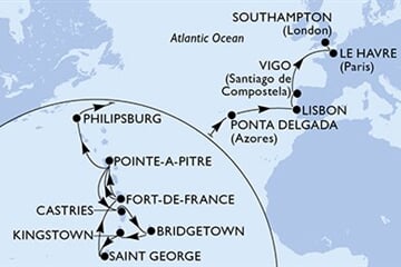 MSC MERAVIGLIA - Martinik, Guadeloupe, Sv.Lucie, Barbados, Sv.Vincenc a Grenadiny, ... (Fort-de-France)