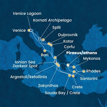 Trasa plavby CDE-ATH14A0K