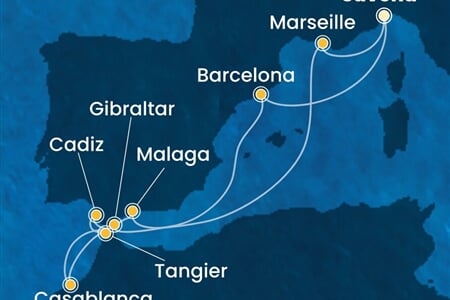 Costa Fascinosa - Itálie, Španělsko, Velká Británie, Maroko, Francie (ze Savony)