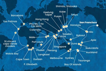 Costa Deliziosa - USA, Fidži, Tonga, Nový Zéland, Austrálie, ...