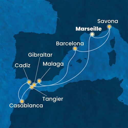 Trasa plavby CFS-MRS10A20