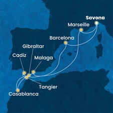 Costa Fascinosa - Itálie, Španělsko, Velká Británie, Maroko, Francie (ze Savony)