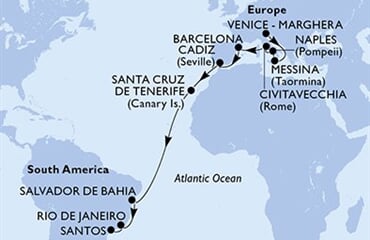 MSC Armonia - Itálie, Španělsko, Brazílie (z Benátek)