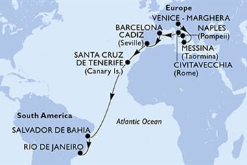 MSC Armonia - Itálie, Španělsko, Brazílie (z Benátek)