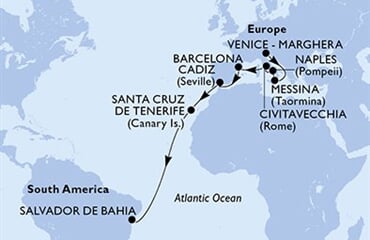 MSC Armonia - Itálie, Španělsko, Brazílie (z Benátek)