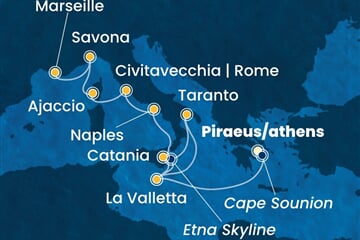 Costa Serena - Řecko, Malta, Itálie, Francie (z Pirea)