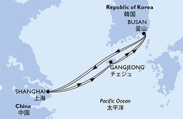 MSC Bellissima - Čína, Jižní Korea (ze Šanghaje)