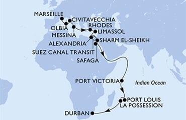 MSC Sinfonia - Francie, Itálie, Řecko, Kypr, Egypt, ... (z Marseille)