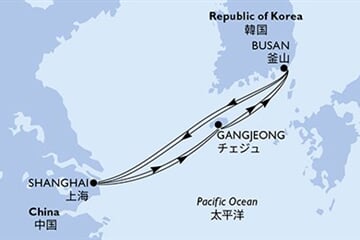 MSC BELLISSIMA - Čína, Jižní Korea (ze Šanghaje)