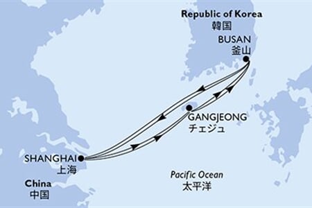 MSC BELLISSIMA - Čína, Jižní Korea (ze Šanghaje)