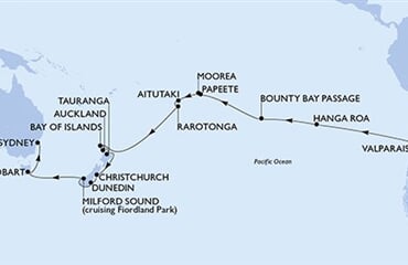 MSC Magnifica - Chile, Pitcairn, Franc. Polynésie, Cookovy o., Nový Zéland, ... (Valparaíso)