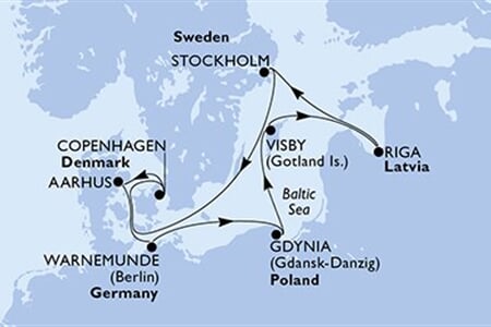 MSC MAGNIFICA - Dánia, Németország, Lengyelország, Svédország, Lettország (a Koppenhága-ből)