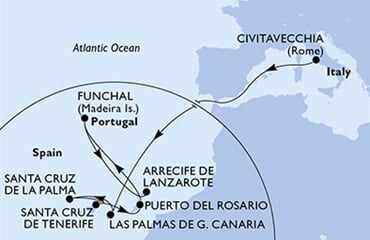 MSC Fantasia - Itálie, Španělsko, Portugalsko (z Civitavecchie)