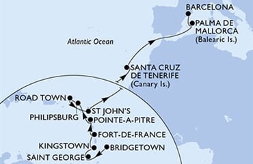 MSC Seaview - Barbados, Grenada, Sv.Vincenc a Grenadiny, Martinik, Guadeloupe, ... (Bridgetown)