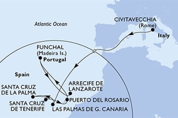 MSC FANTASIA - Olaszország, Spanyolország, Portúgalia (a Civitavecchia-ből)