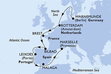 MSC MAGNIFICA - Německo, Nizozemí, Francie, Španělsko, Portugalsko (Warnemünde)