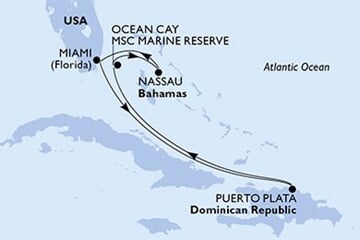 MSC SEASHORE - USA, Dominikán.rep., Bahamy (z Miami)