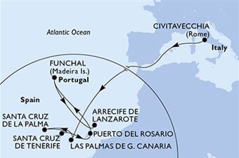 MSC Fantasia - Itálie, Španělsko, Portugalsko (z Civitavecchie)