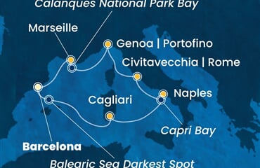 Costa Toscana - Španělsko, Itálie, Francie (z Barcelony)