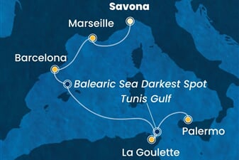 Costa Smeralda - Itálie, Francie, Španělsko, Tunisko (ze Savony)