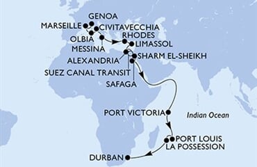 MSC Sinfonia - Itálie, Francie, Řecko, Kypr, Egypt, ... (z Janova)