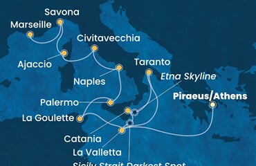 Costa Fascinosa - Řecko, Malta, Itálie, Tunisko, Francie (z Pirea)