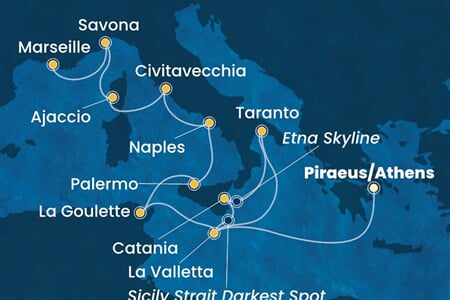 Costa Fascinosa - Řecko, Malta, Itálie, Tunisko, Francie (z Pirea)