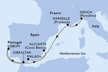 MSC OPERA - Itálie, Francie, Španělsko, Gibraltar, Portugalsko (z Janova)