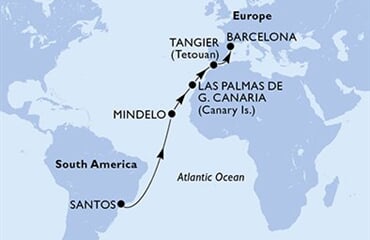 MSC Armonia - Brazílie, Kapverdy, Španělsko, Maroko (Santos)