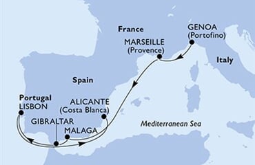 MSC Opera - Itálie, Francie, Španělsko, Gibraltar, Portugalsko (z Janova)