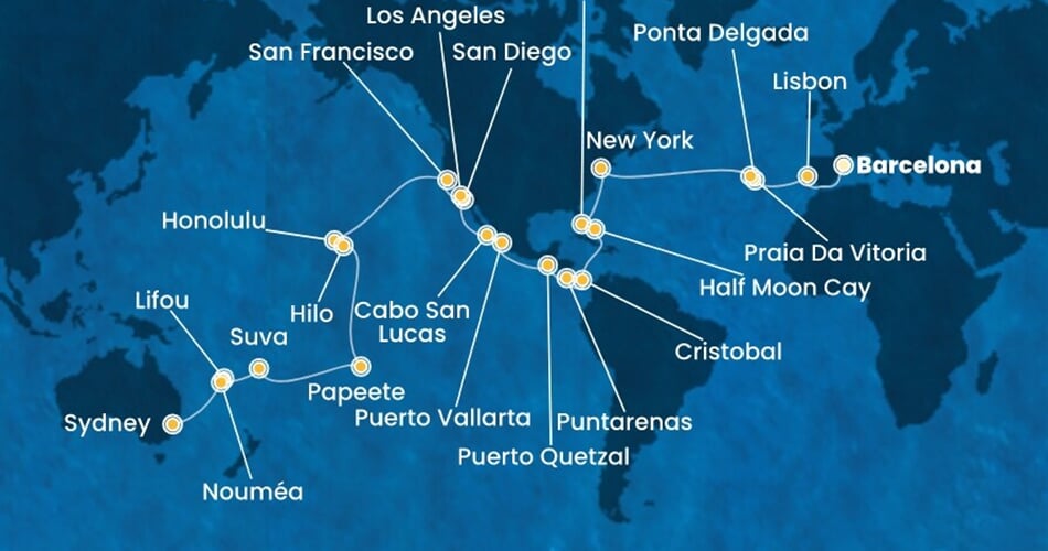 Trasa plavby CDE-BCN63A00