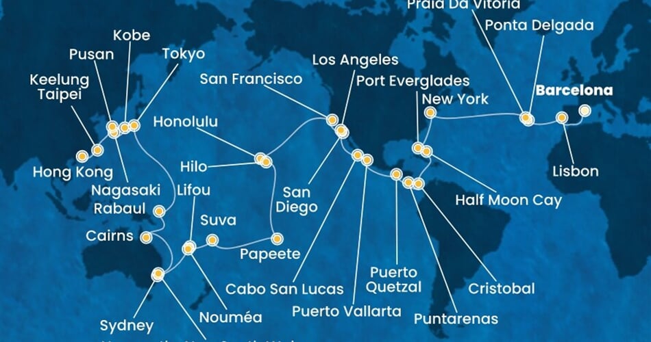Trasa plavby CDE-BCN88A00