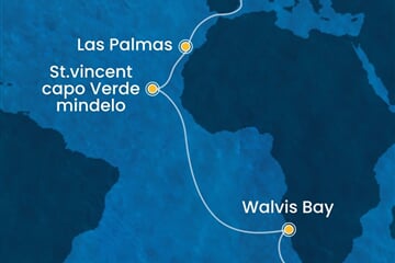 Costa Deliziosa - Jihoafrická r., Namíbie, Kapverdy, Španělsko (Kapské město)
