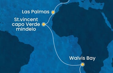 Costa Deliziosa - Jihoafrická r., Namíbie, Kapverdy, Španělsko (Kapské město)