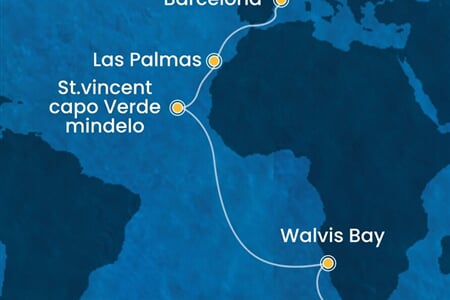 Costa Deliziosa - Jihoafrická r., Namíbie, Kapverdy, Španělsko, Francie (Kapské město)