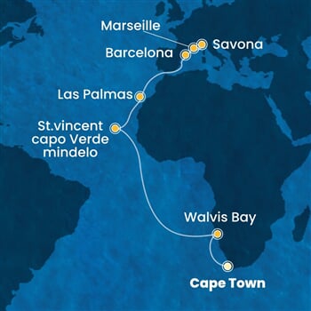 Trasa plavby CDE-CPT19A0C