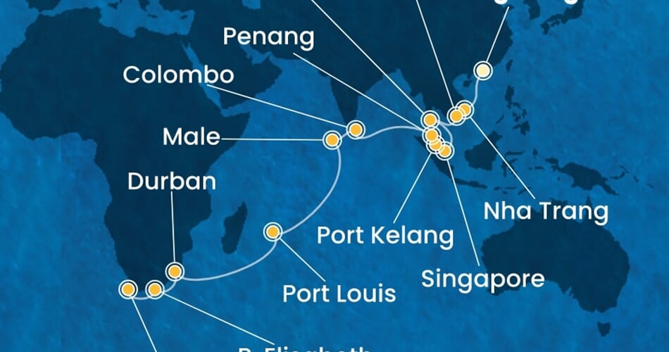 Trasa plavby CDE-HKG29A03