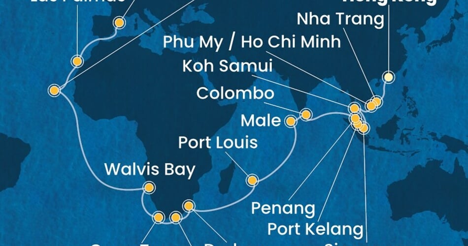 Trasa plavby CDE-HKG46A03